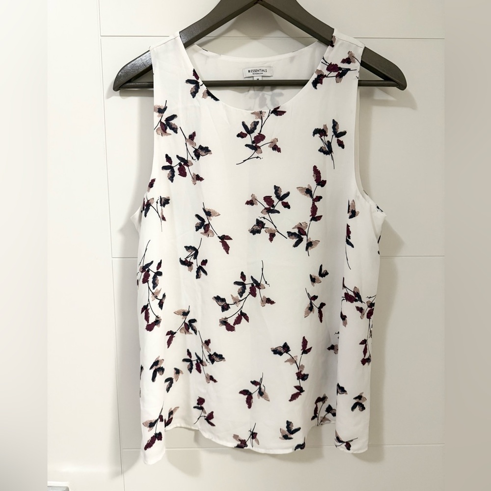 Essentials White Floral Print Blouse